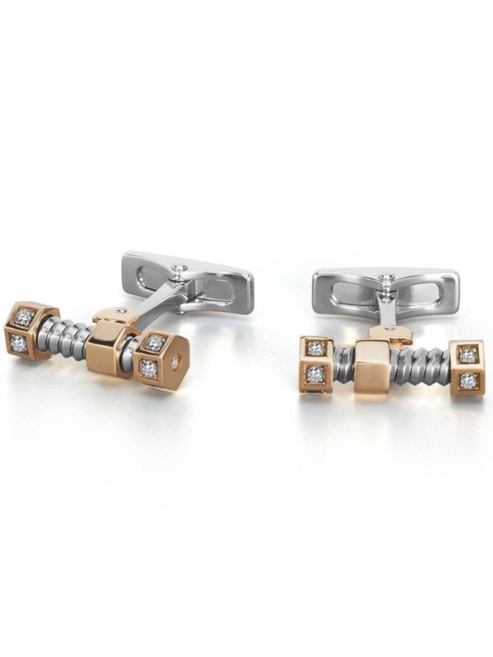 BARAKA Men's Cufflinks Rose Gold 750% White Diamonds PS334411RODB000024
